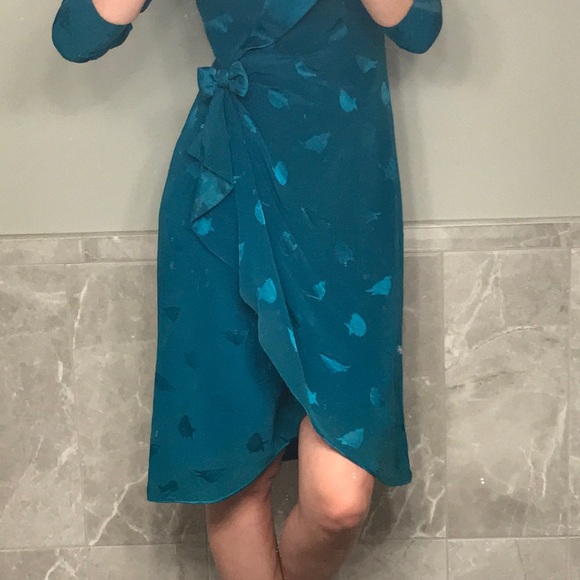 💚 lecoanet hemant vintage silk dress - Picture 4 of 15